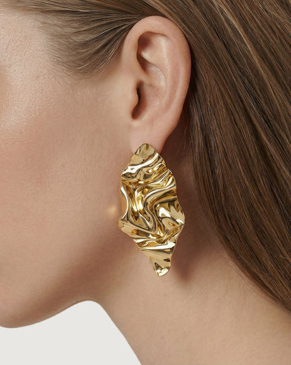 Veronica Beard | Crumpled Gold Earring in Gold Gold