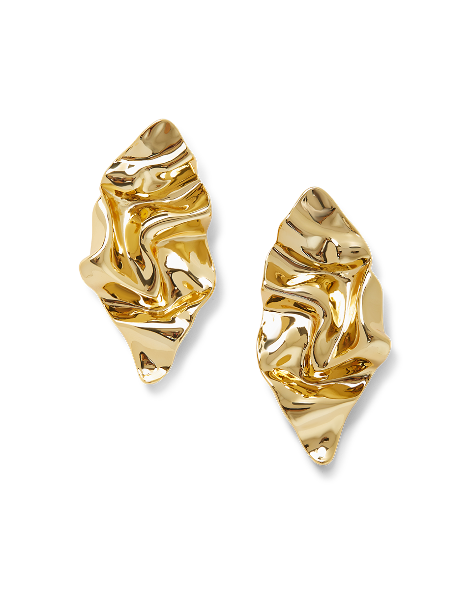 Veronica Beard | Crumpled Gold Earring in Gold Gold