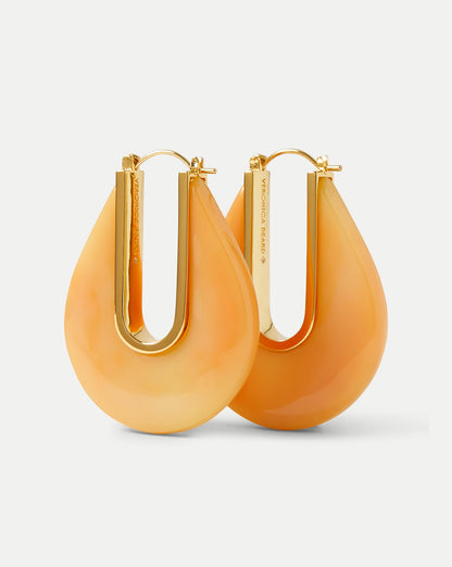 Veronica Beard | Resin Drop Hoop Earring in Sherbert Sherbert