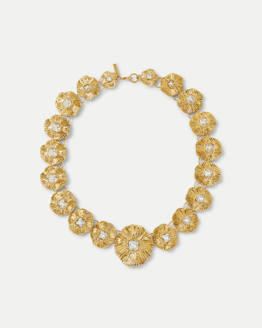 Veronica Beard | Gold Floral Statement Necklace in Gold Gold