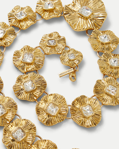 Veronica Beard | Gold Floral Statement Necklace in Gold Gold