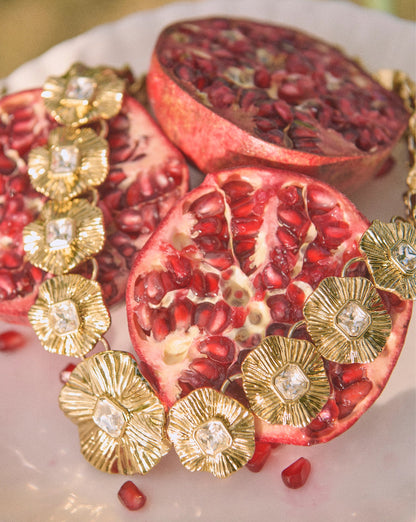 Veronica Beard | Gold Floral Statement Necklace in Gold Gold