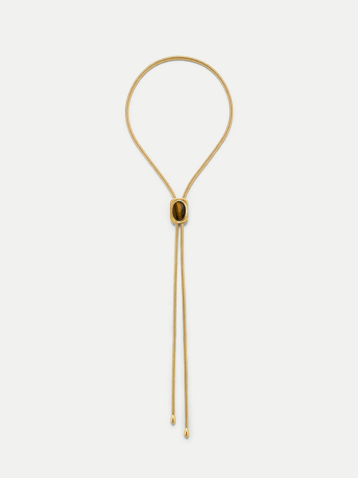 Veronica Beard | Tiger’s Eye Cabochon Bolo in Gold/Brown Gold/Brown
