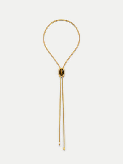 Veronica Beard | Tiger’s Eye Cabochon Bolo in Gold/Brown Gold/Brown