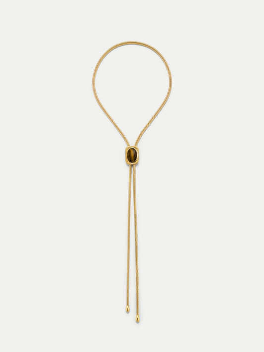 Veronica Beard | Tiger’s Eye Cabochon Bolo in Gold/Brown Gold/Brown