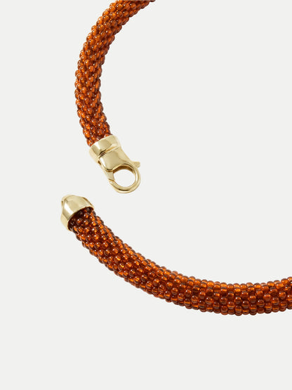 Veronica Beard | Scallop Shell Beaded Necklace in Brown/Black Brown/Black