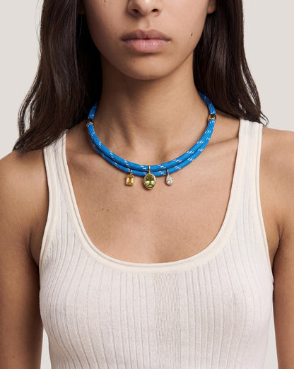 Veronica Beard | Paracord Charm Necklace in Light Blue Light Blue