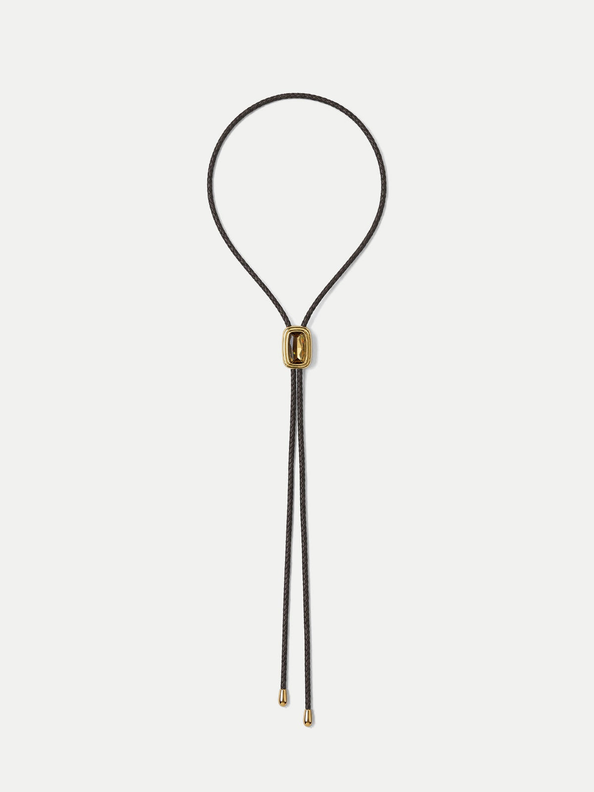 Veronica Beard | Braided Leather Bolo in Gold/Brown Gold/Brown