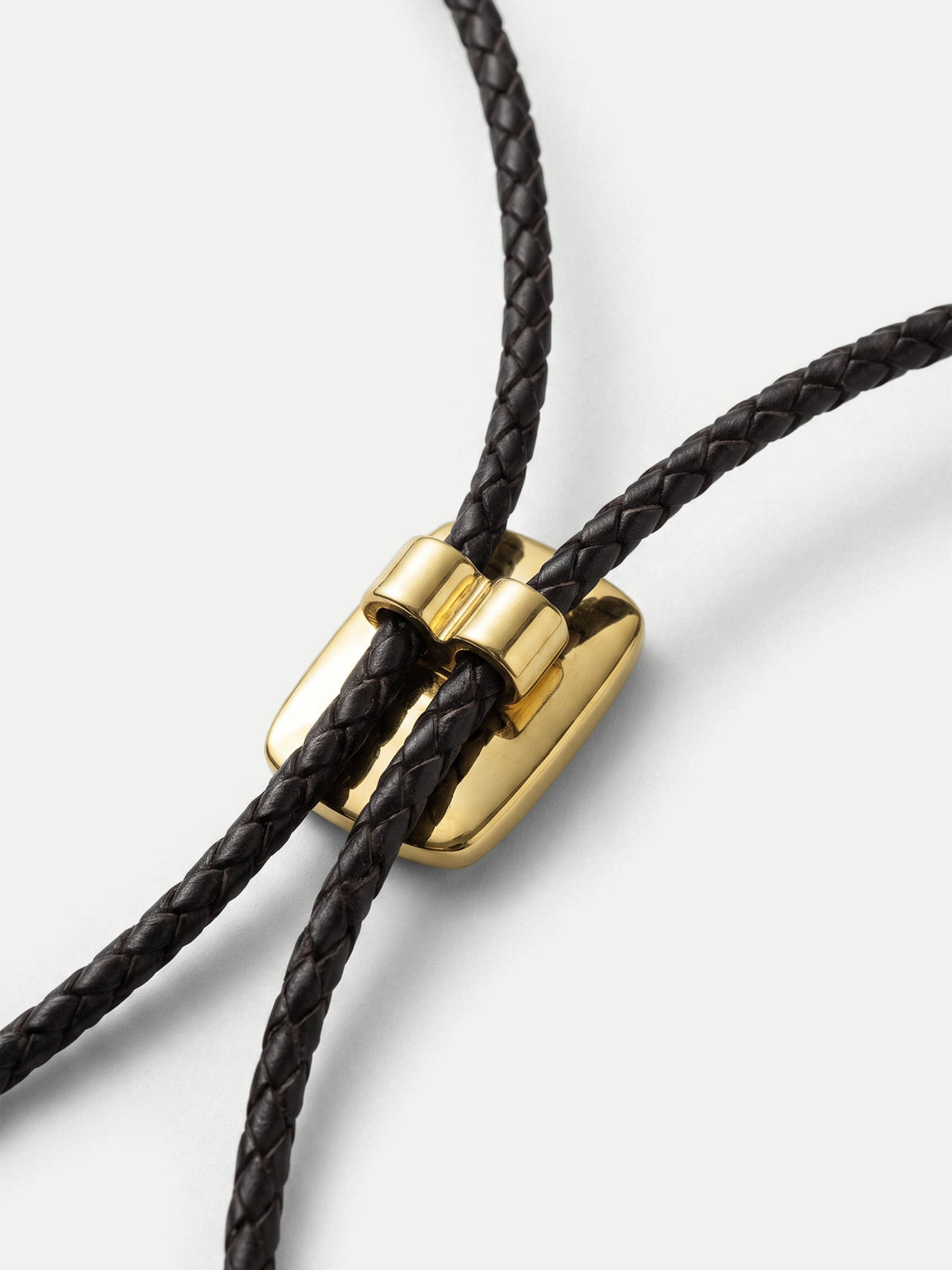 Veronica Beard | Braided Leather Bolo in Gold/Brown Gold/Brown
