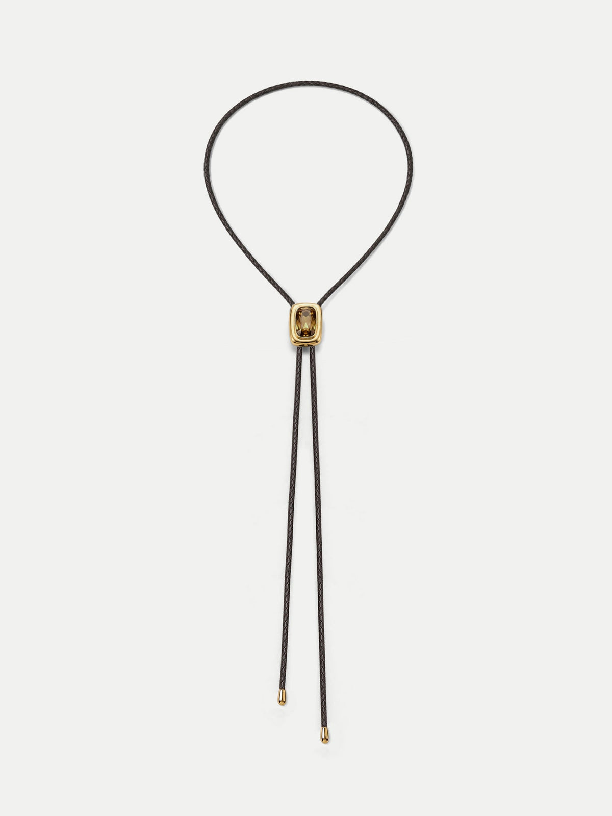 Veronica Beard | Braided Leather Bolo in Gold/Brown Gold/Brown
