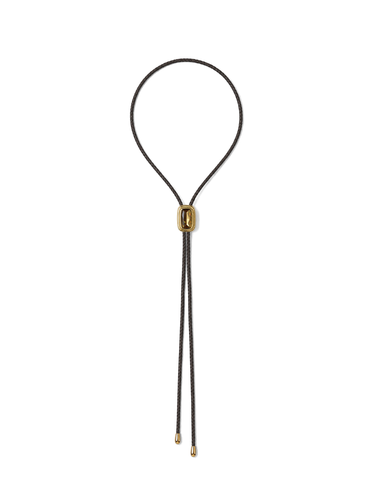 Veronica Beard | Braided Leather Bolo in Gold/Brown Gold/Brown