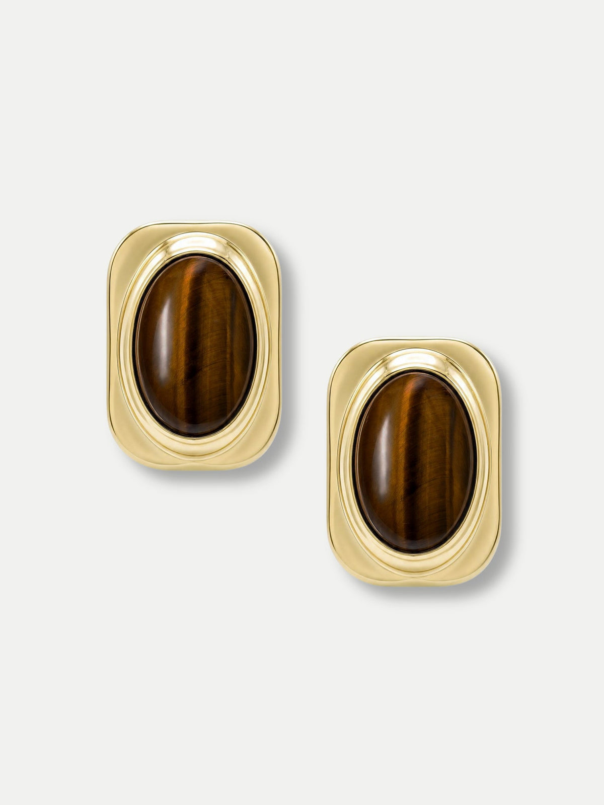 Veronica Beard | Tiger’s Eye Post Earring in Gold/Brown Gold/Brown
