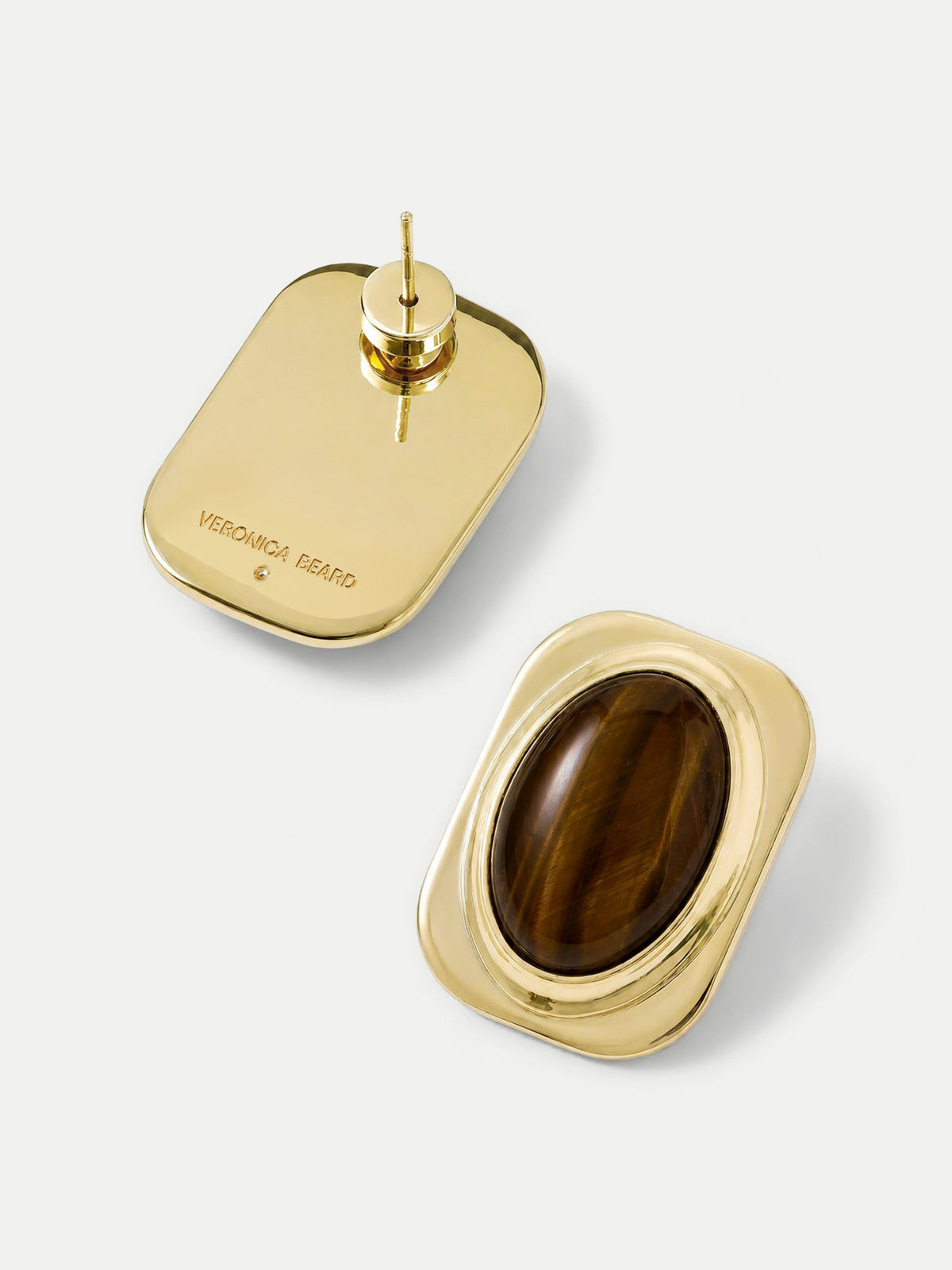 Veronica Beard | Tiger’s Eye Post Earring in Gold/Brown Gold/Brown