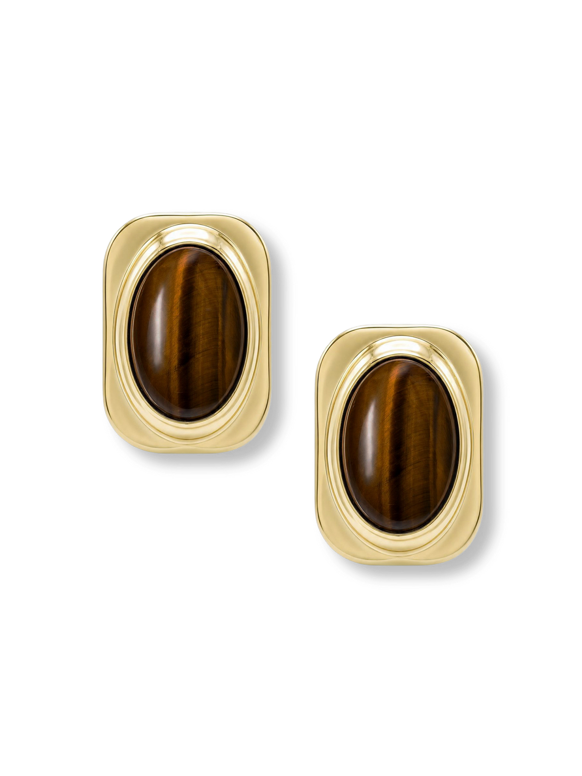 Veronica Beard | Tiger’s Eye Post Earring in Gold/Brown Gold/Brown