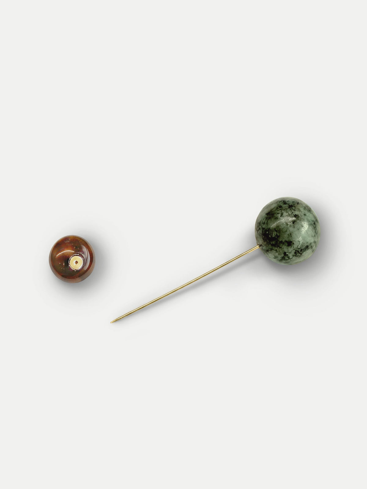 Veronica Beard | Turquoise and Tiger’s Eye Pin Brooch in Gold/Green Gold/Green