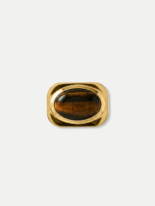 Veronica Beard | Tiger’s Eye Scarf Ring in Gold/Brown Gold/Brown