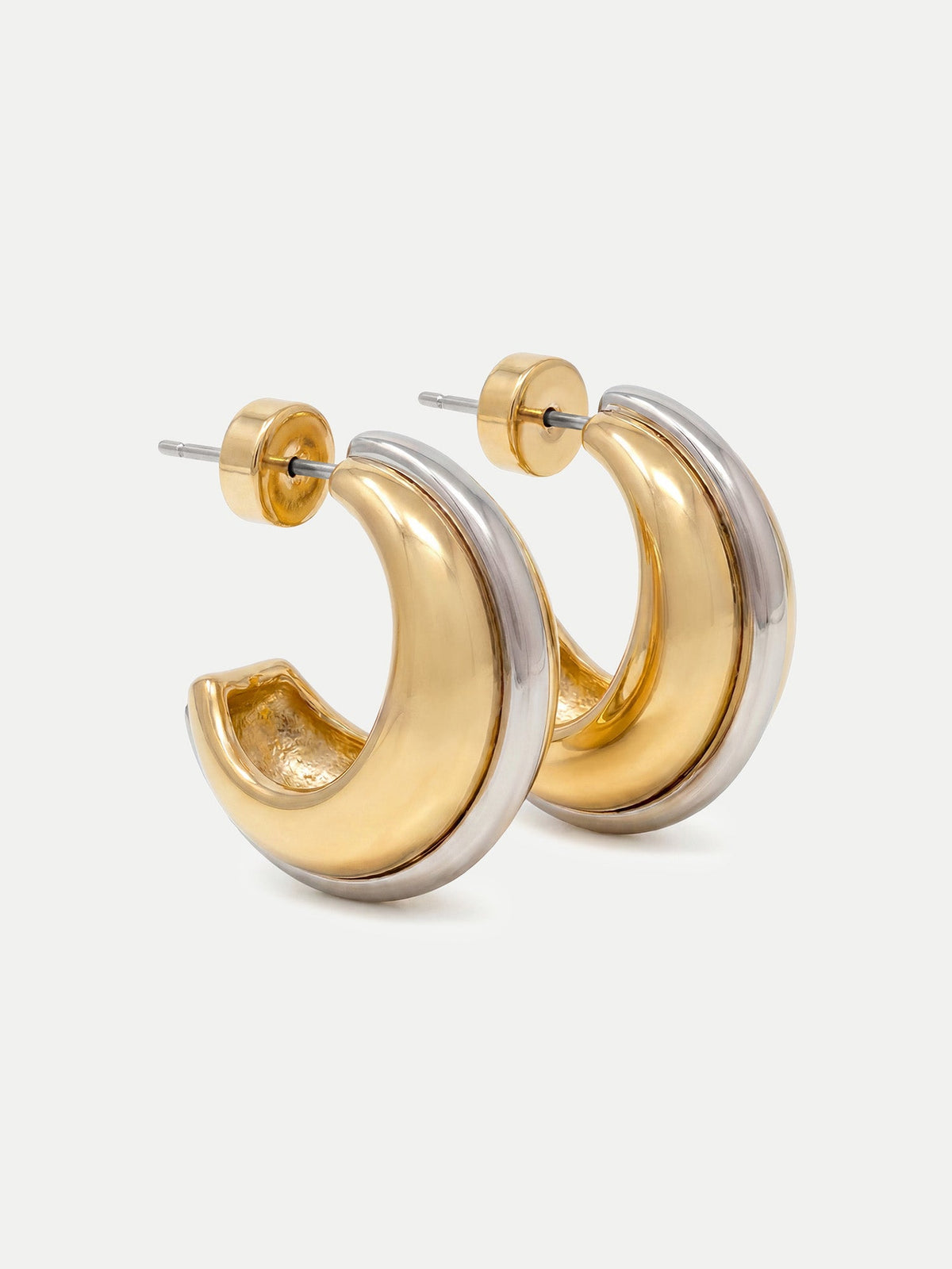 Veronica Beard | Two-Tone Hoop Earring in Gold/Silver Gold/Silver
