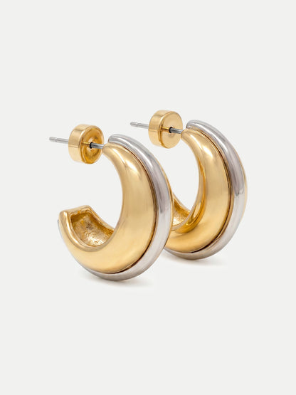 Veronica Beard | Two-Tone Hoop Earring in Gold/Silver Gold/Silver