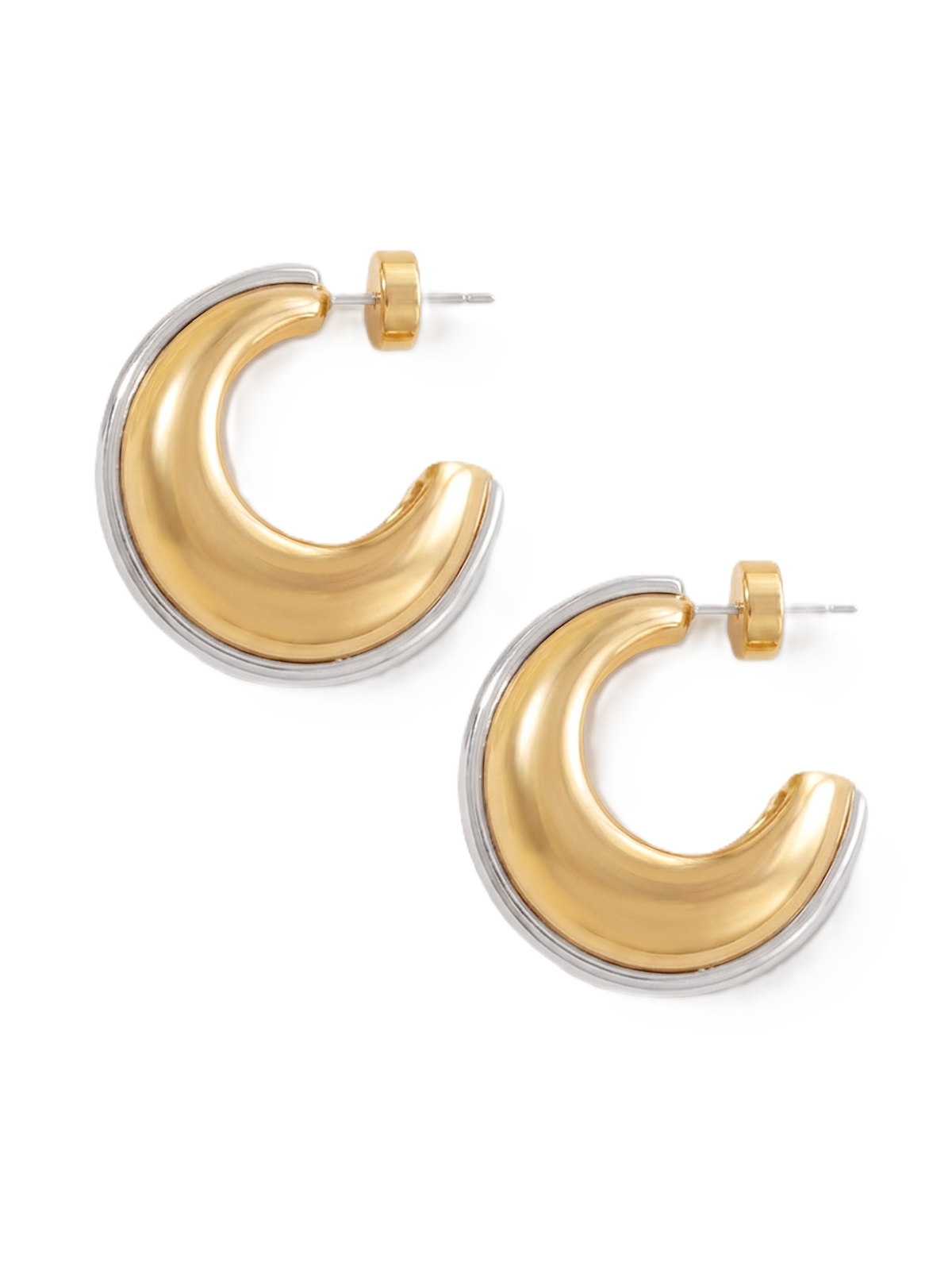 Veronica Beard | Two-Tone Hoop Earring in Gold/Silver Gold/Silver