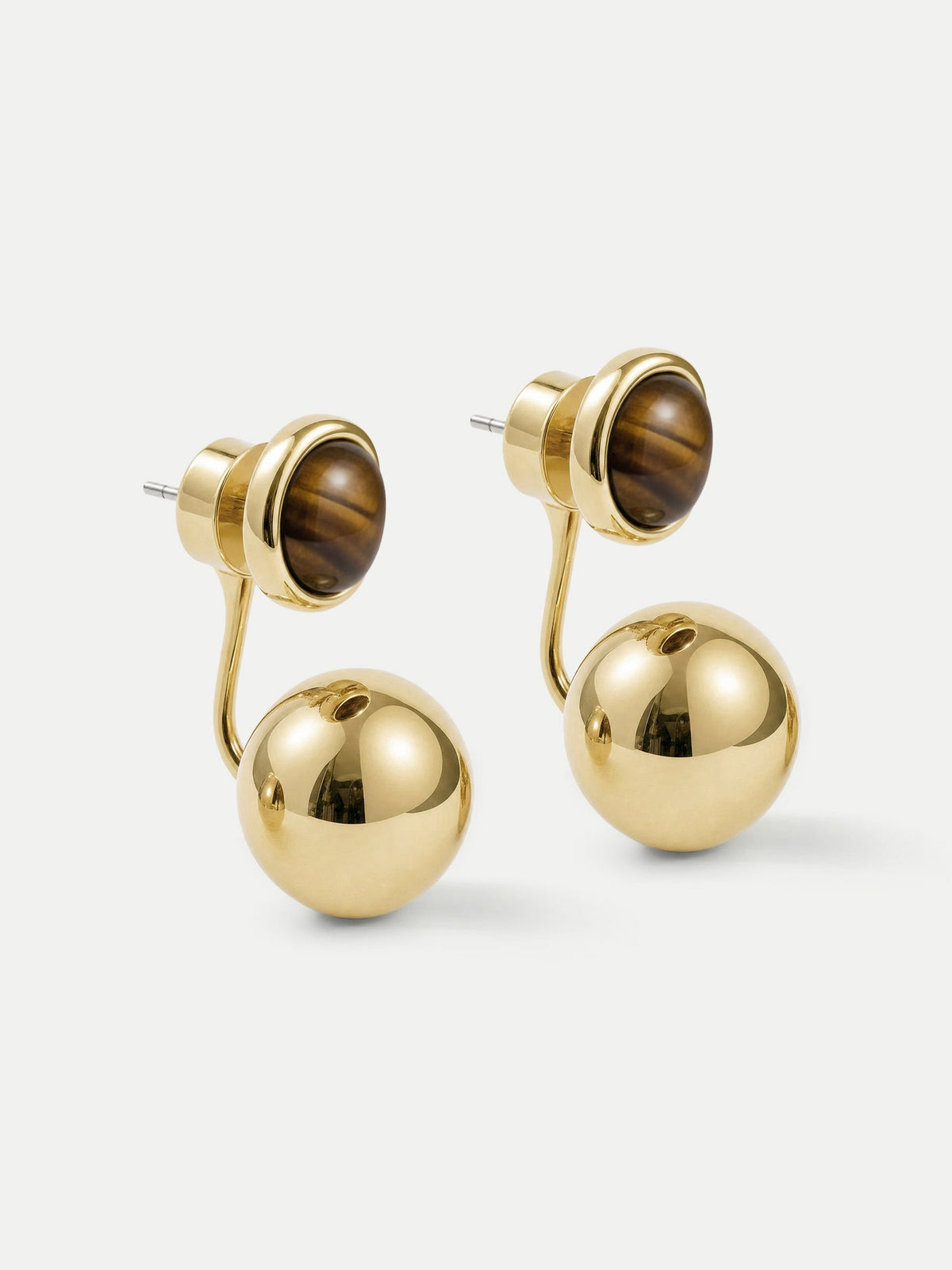 Veronica Beard | Tiger's Eye Drop Earring in Gold/Brown Gold/Brown