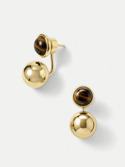 Veronica Beard | Tiger's Eye Drop Earring in Gold/Brown Gold/Brown