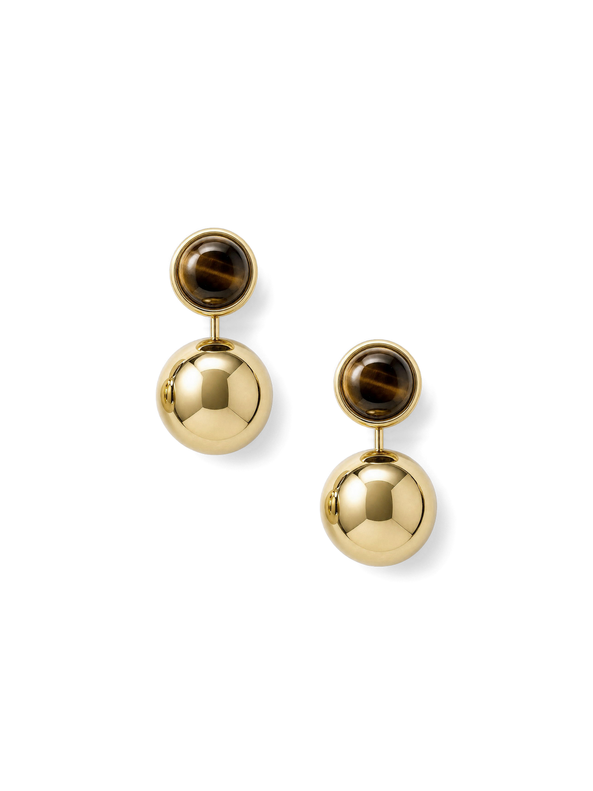 Veronica Beard | Tiger's Eye Drop Earring in Gold/Brown Gold/Brown