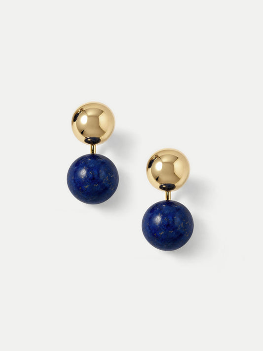 Veronica Beard | Lapis Drop Earring in Gold/Navy Gold/Navy