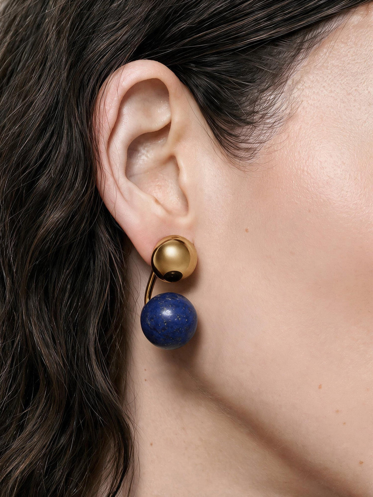 Veronica Beard | Lapis Drop Earring in Gold/Navy Gold/Navy