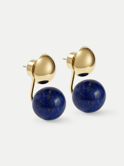 Veronica Beard | Lapis Drop Earring in Gold/Navy Gold/Navy