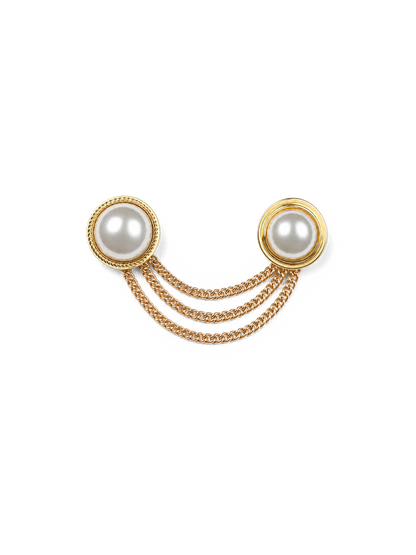 Veronica Beard | Pearl Chain Brooch in Gold/Pearl Gold/Pearl