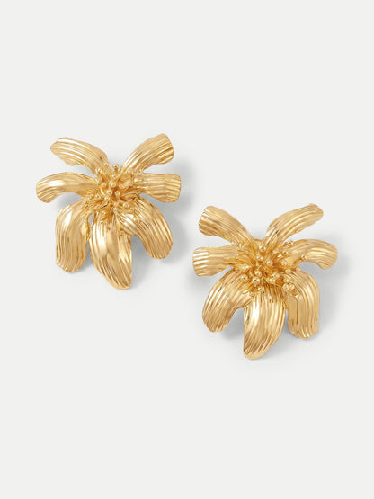 Veronica Beard | Flower Statement Earring in Gold Gold