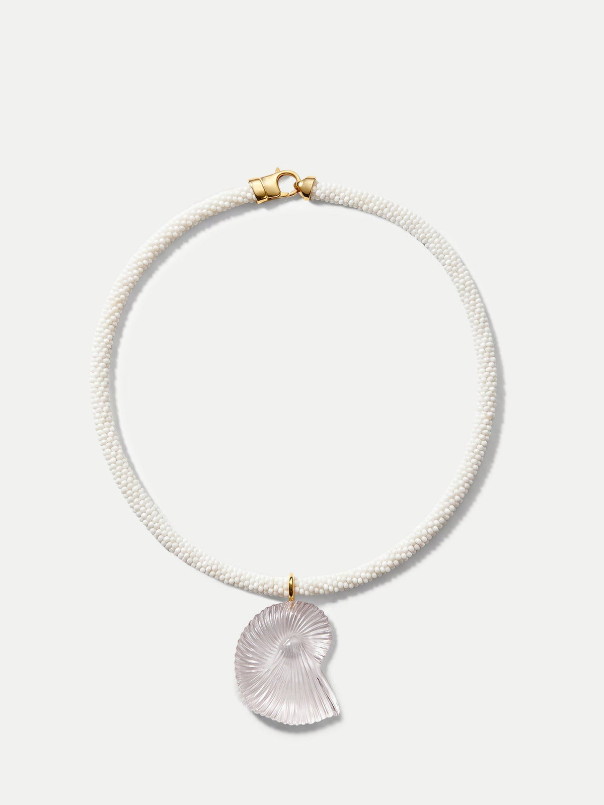 Veronica Beard | Nautilus Shell Beaded Necklace in Brown/Black White