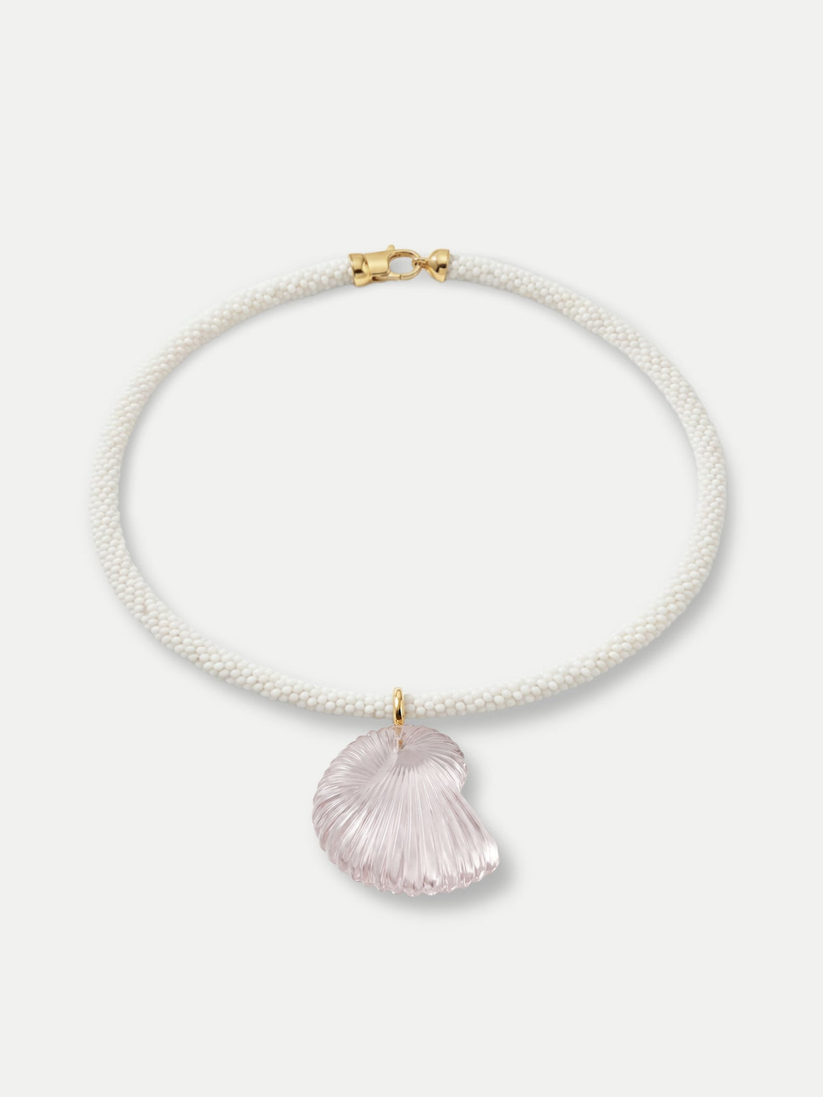 Veronica Beard | Nautilus Shell Beaded Necklace in Brown/Black White