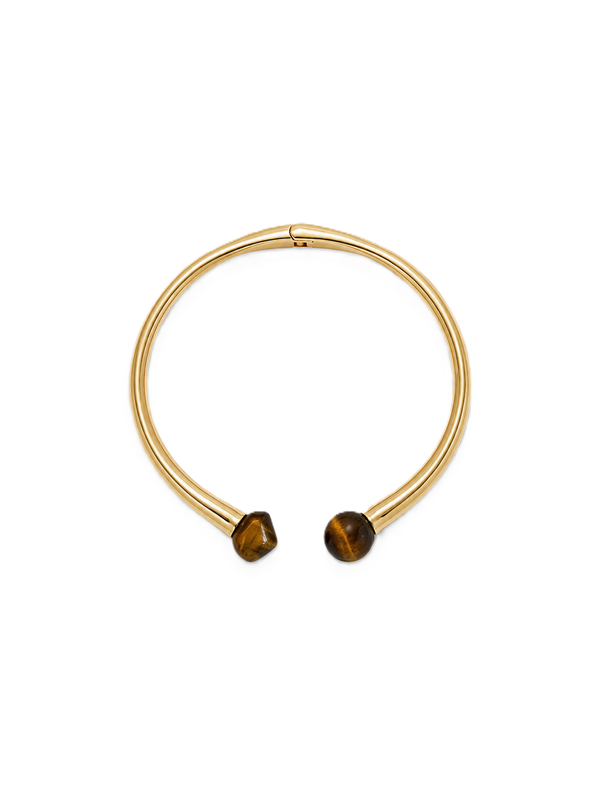 Veronica Beard | Tiger’s Eye Open Collar Necklace in Gold/Brown Gold/Brown