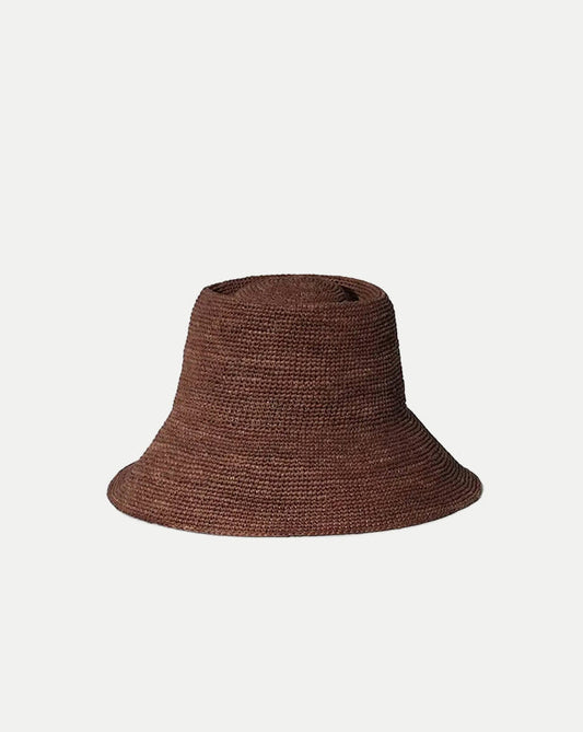 Veronica Beard | Felix Raffia Bucket Hat in Dark Brown Dark Brown