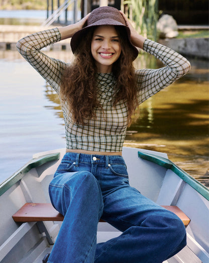 Veronica Beard | Felix Raffia Bucket Hat in Dark Brown Dark Brown