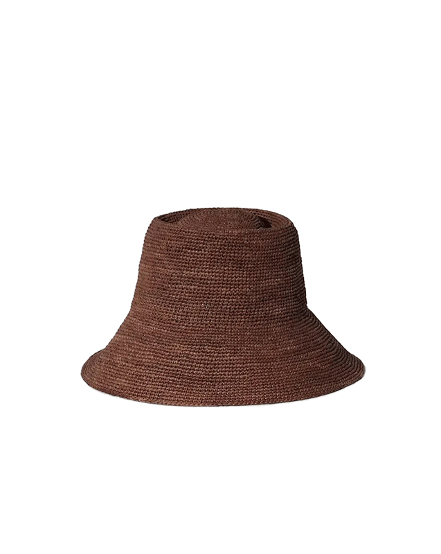 Veronica Beard | Felix Raffia Bucket Hat in Dark Brown Dark Brown