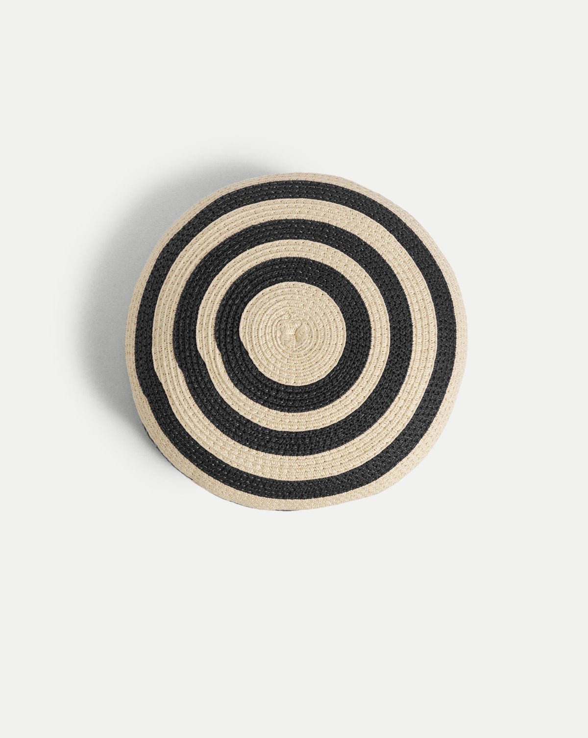 Veronica Beard | Le Jeanne Stripe Raffia Hat in Black Black/White
