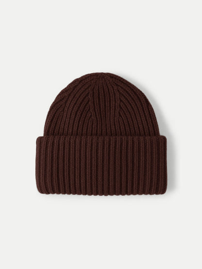 Veronica Beard | Wool-Cashmere Beanie in Dark Brown Espresso