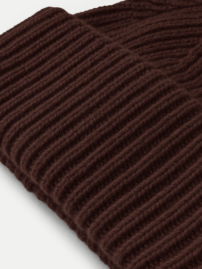 Veronica Beard | Wool-Cashmere Beanie in Dark Brown Espresso