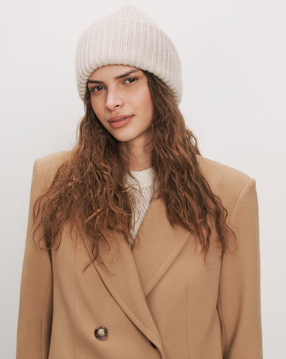 Veronica Beard | Wool-Cashmere Beanie in Oatmeal Melange Oatmeal Melange