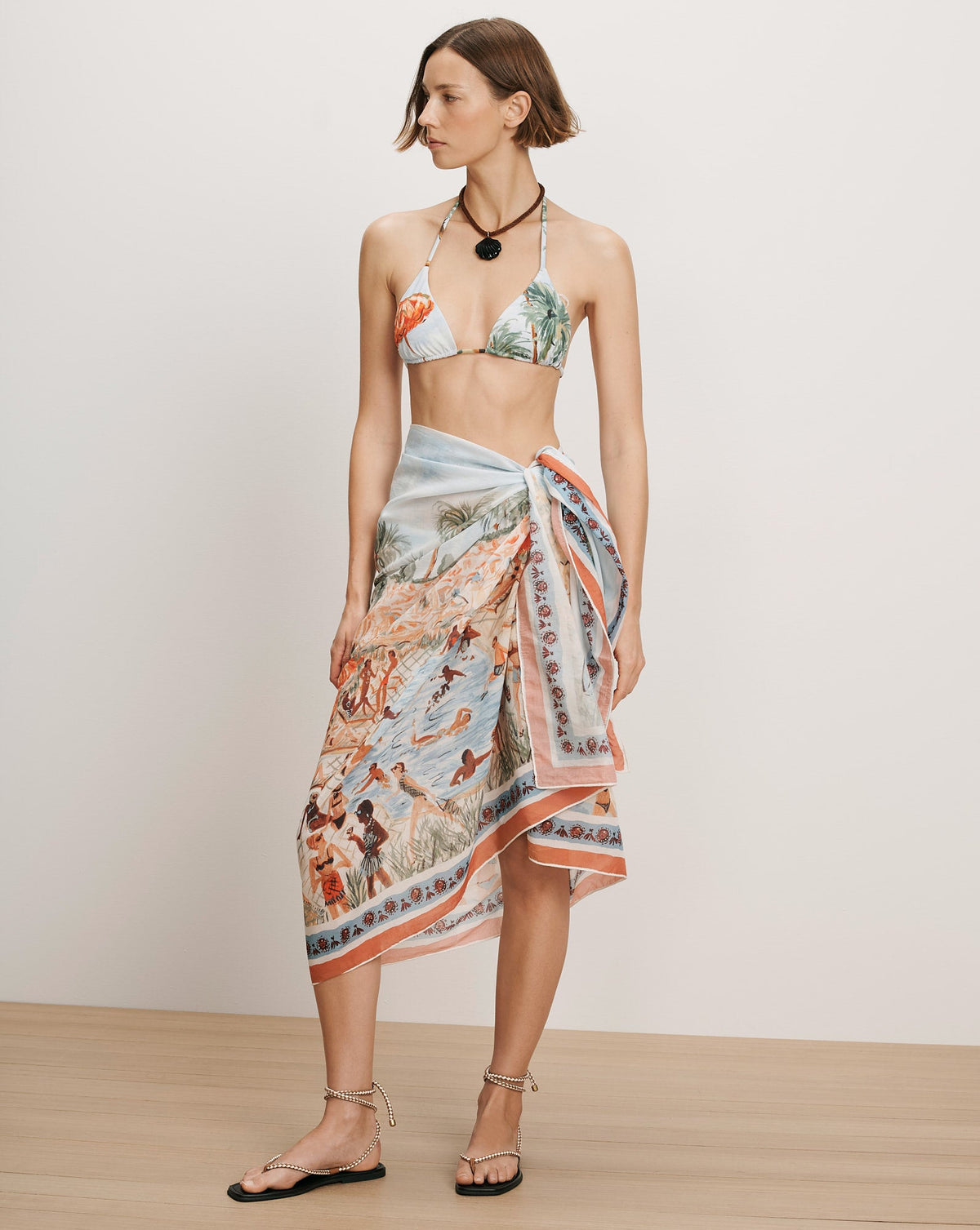 Veronica Beard | Beasley Pareo in Sand Multi Sand Multi