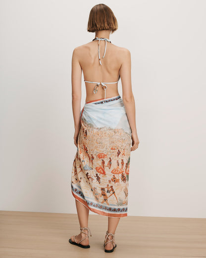 Veronica Beard | Beasley Pareo in Sand Multi Sand Multi