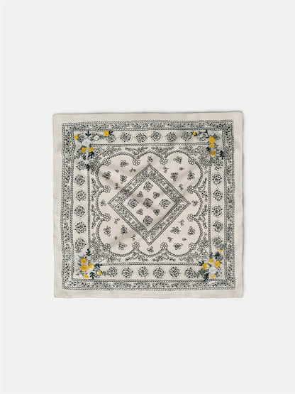 Veronica Beard | Embroidered Bandana in Ecru/Navy Ecru/Navy