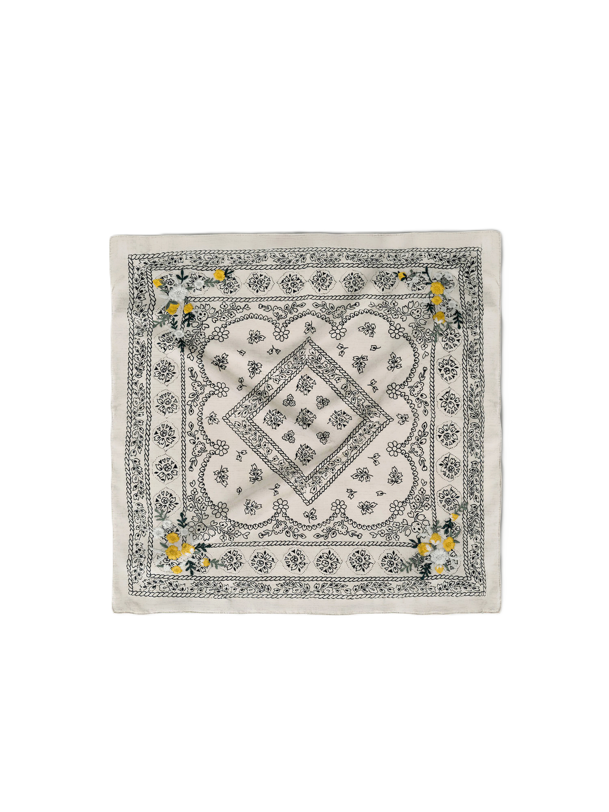 Veronica Beard | Embroidered Bandana in Ecru/Navy Ecru/Navy
