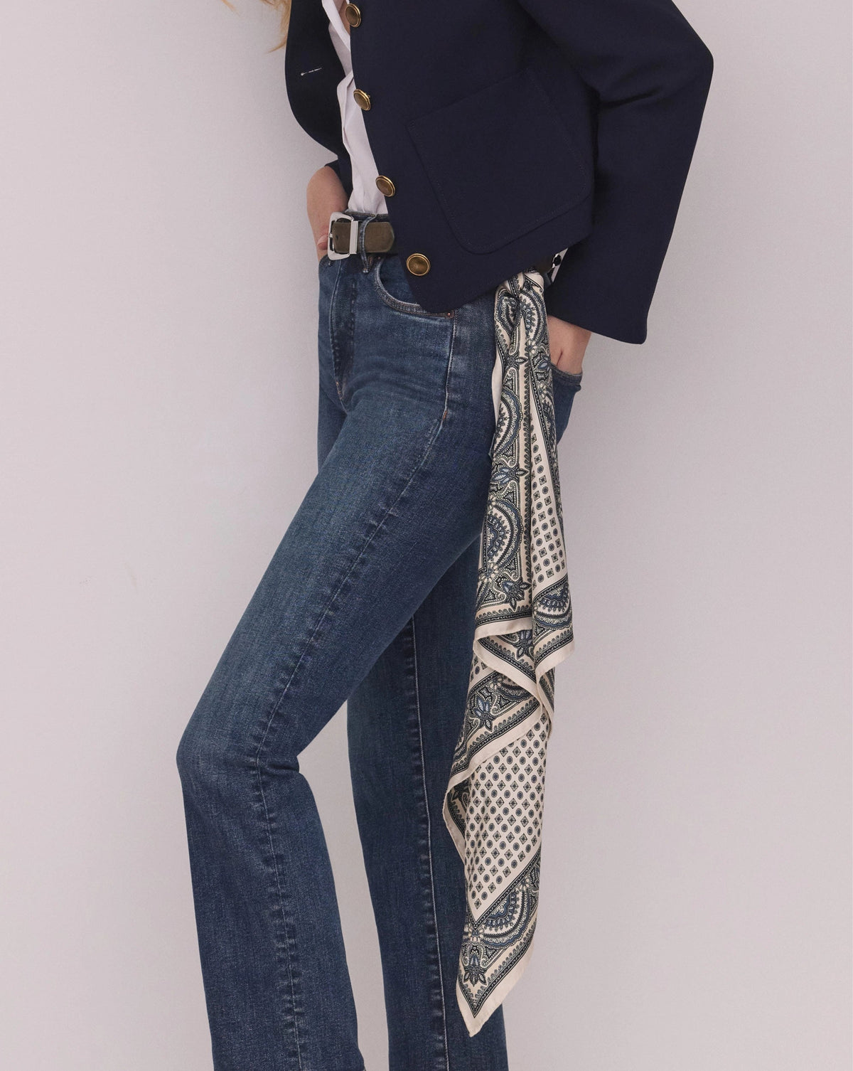 Veronica Beard | Sava Silk-Blend Scarf in Ecru Multi Ecru Multi