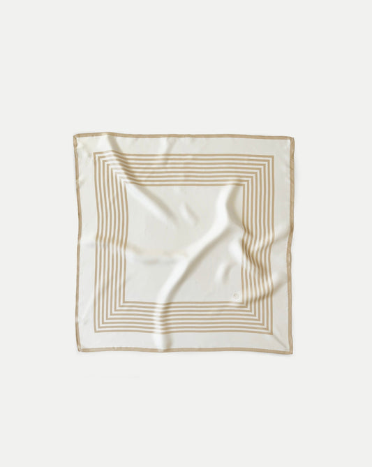 Veronica Beard | Silk Striped Scarf in White Sand White Sand