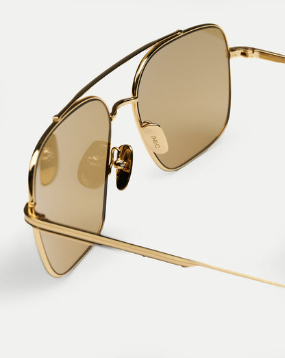 Veronica Beard | CC Titan Aviator Sunglasses in Gold Gold