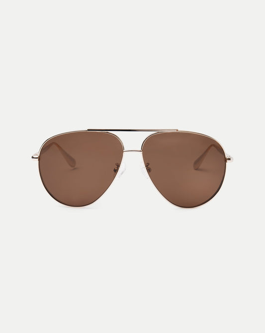 Veronica Beard | The Flare Aviator Sunglasses in Dark Brown Dark Brown