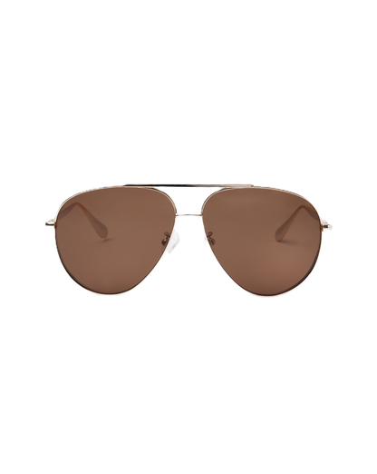 Veronica Beard | The Flare Aviator Sunglasses in Dark Brown Dark Brown